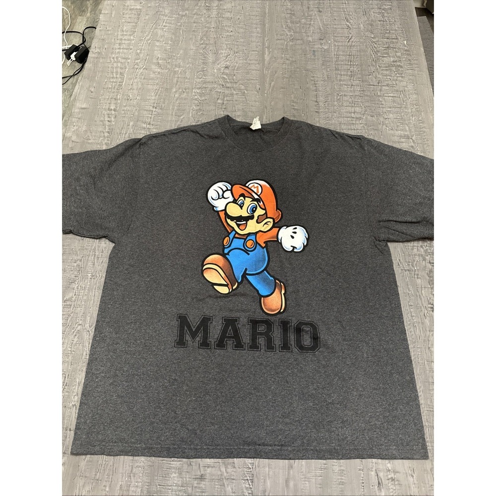 Delta Pro Weight Super Mario Nintendo Graphic T-Shirt Gray Mens‎ 2XL XXL